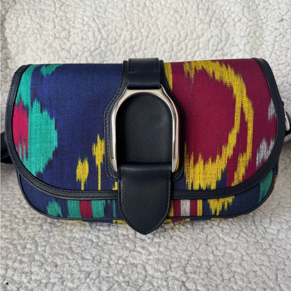 NWOT Ralph Lauren Collection Silk Ikat Print Welington Shoulder Bag